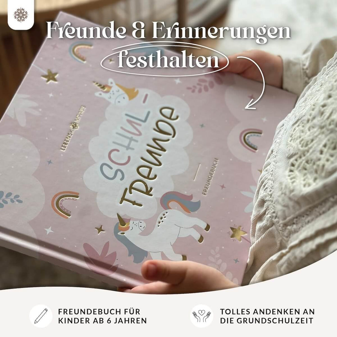 LEBENSKOMPASS Freundebuch Schule Mädchen ZAUBER - Einschulung und Schulanfang Geschenk - Freundebuch