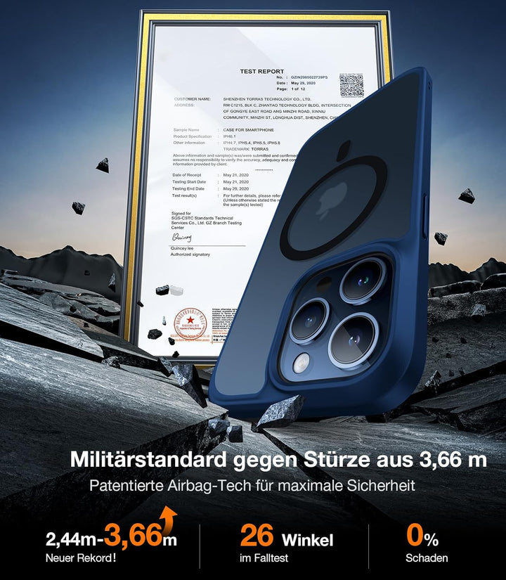 TORRAS Guardian-Mag für iPhone 15 Pro Max Hülle für Magsafe (Unzerstörbare Sturzfestigkeit & Stärkst