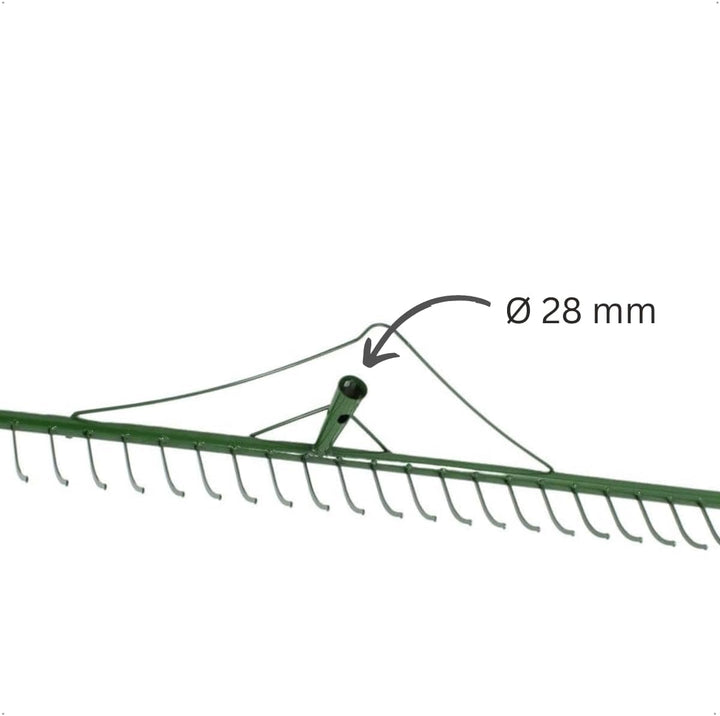 Rekord Heurechen mit 26 Zinken Breite 95 cm aus Stahl, pulverbeschichtet - ohne Stiel, Laubrechen, R