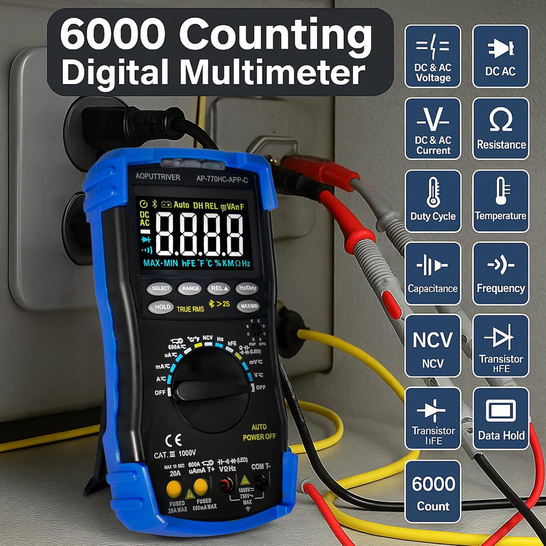 Multimeter Digital AP-770HC-APP 6000Counts Auto/Manueller Bereich Strommessgerät Multi Tester NCV St