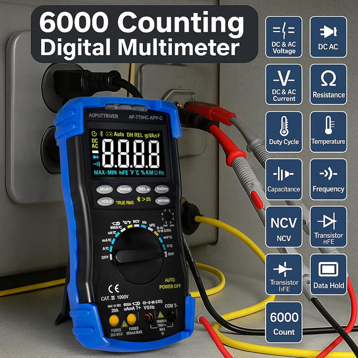 Multimeter Digital AP-770HC-APP 6000Counts Auto/Manueller Bereich Strommessgerät Multi Tester NCV St