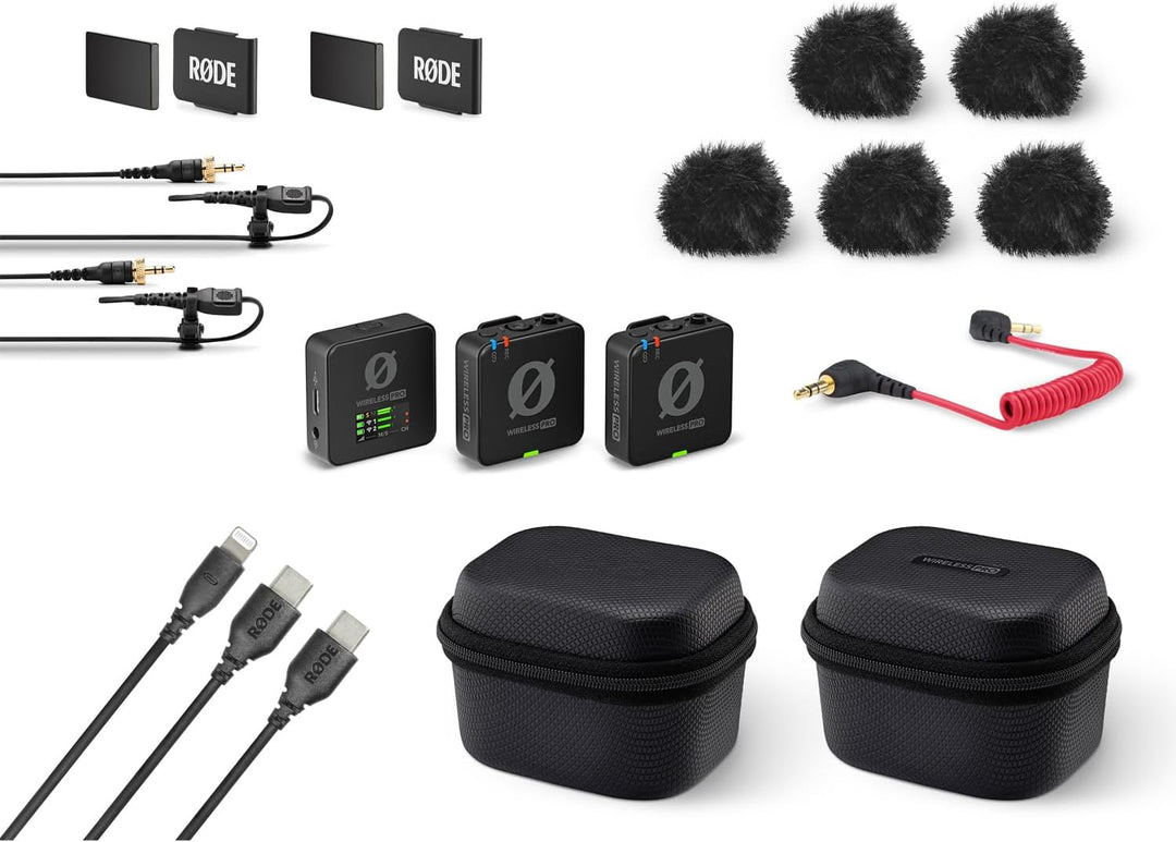 Rode Wireless Pro Digitales 2-Kanal Drahtlos-Mikrofonset + keepdrum Mikrofasertuch