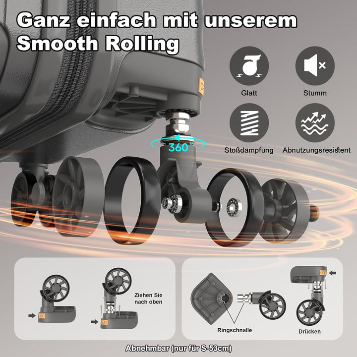 Joyway Kofferset 6tlg Hartschale Leicht mit 4 Rollen und TSA-Schloss Der Gepäcksets Enthält 1 Multif