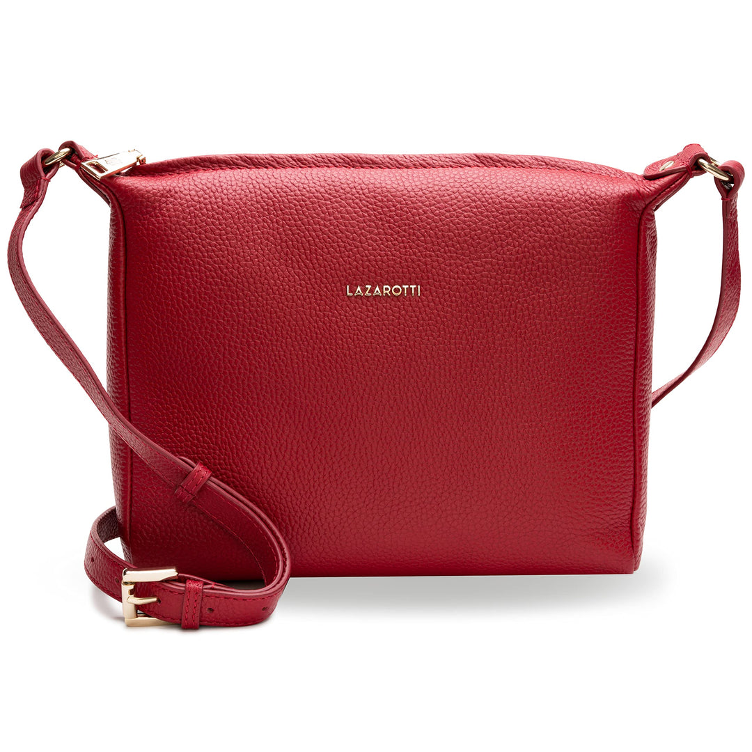 Lazarotti Bologna Leder Umhängetasche Damen | verstellbarer Schultergurt | grosse Crossbody Bag | Sc