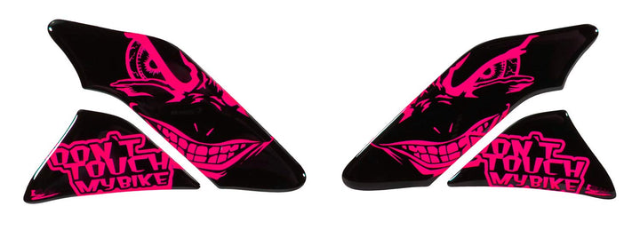 Tankpad Seitentank böse Augen neon pink kompatibel für Kawasaki 800640