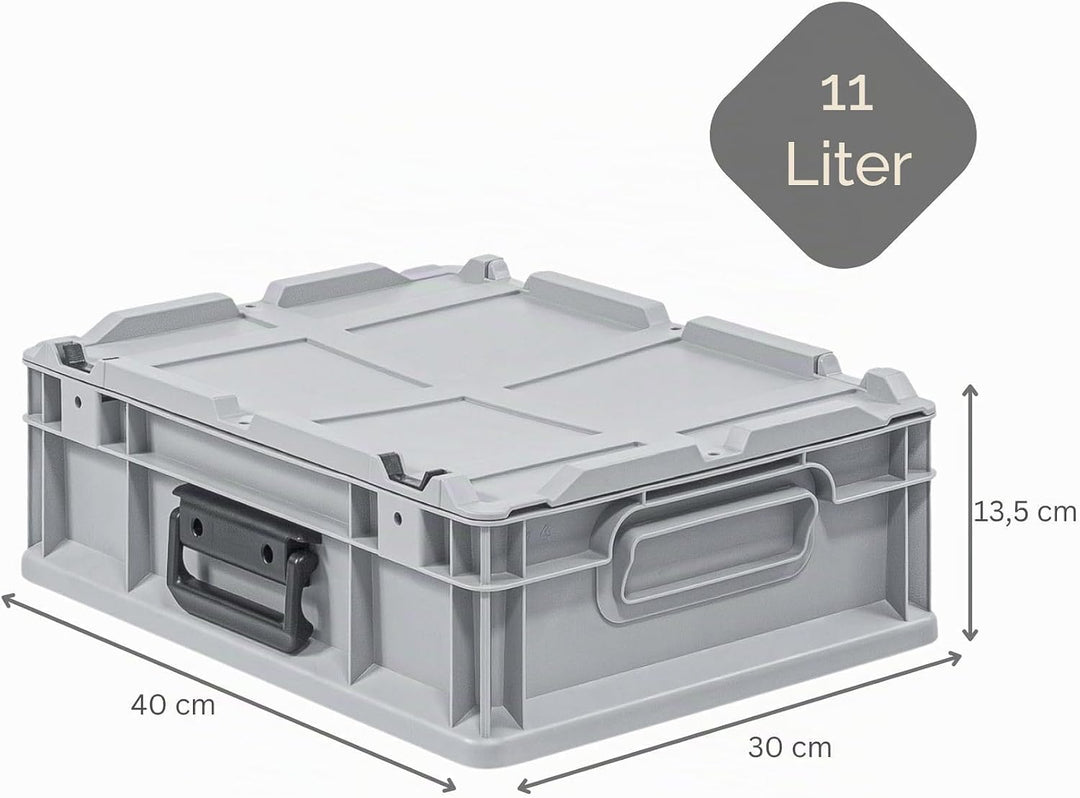 PROREGAL Eurobox NextGen Portable | HxBxT 13,5x30x40cm | 11 Liter | Eurobehälter, Transportbox, Tran