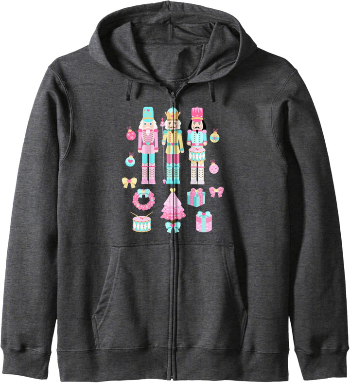 Nussknacker Pink Frohe Weihnachten Frohe Feiertage Hellblau Kapuzenjacke