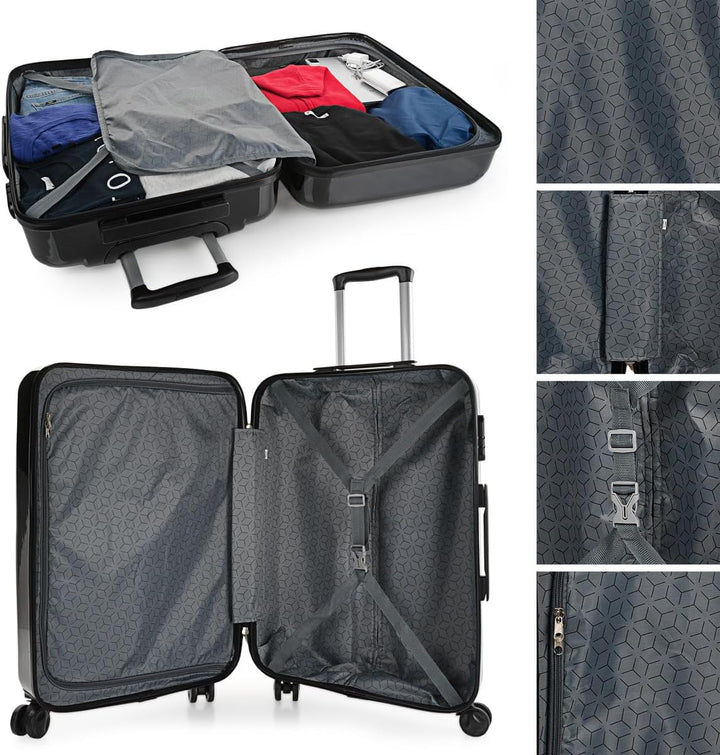 ITACA - Trolley Handgepäck Cabin Trolley Koffer Reisekoffer Hartschalenkoffer mit Zahlenschloss - Ka