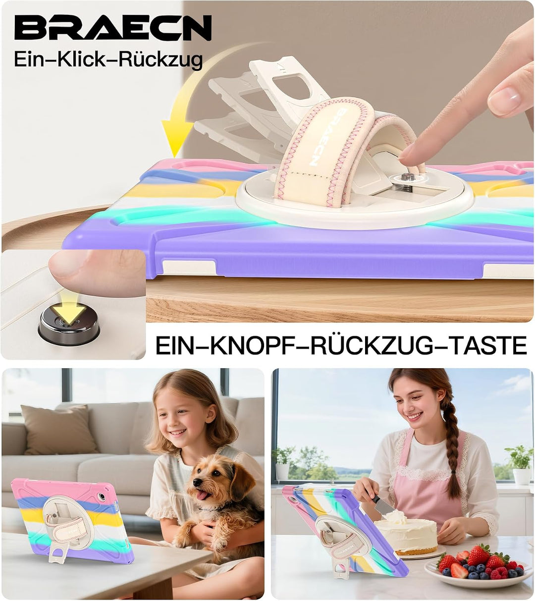 BRAECN für Galaxy Tab A11+ Hülle - Samsung Tablet A11 Plus 11" 2025 Bunt | Stossfeste Schutzhülle mi