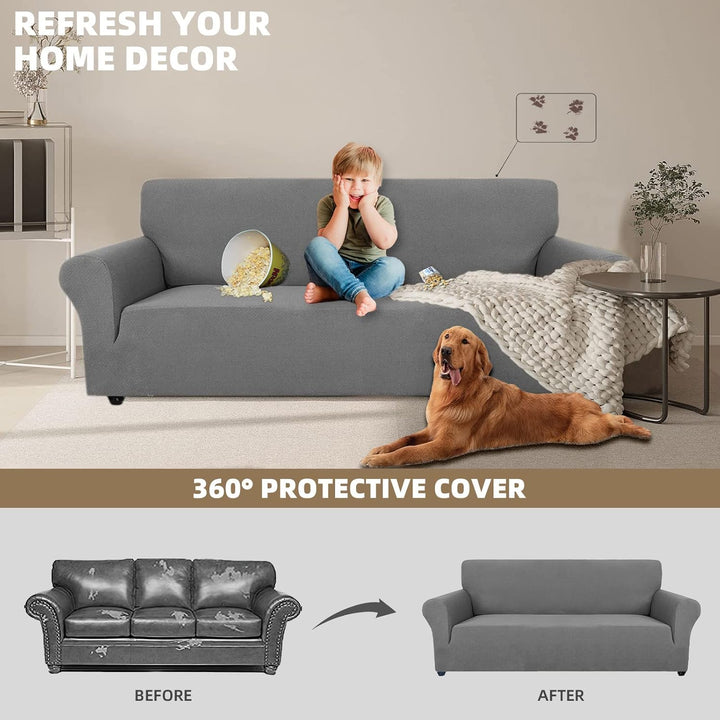 Ystyle Sofa überzug 1 Sitzer Mit Armlehne, Stretch Sofabezug rutschfest, Modern Sofa Cover Für Hunde