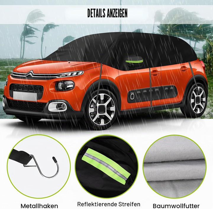 Halbe Autoabdeckung Ersatz für Citroen C3 2009-2025, Softtop Dachschutz Autoabdeckung Wasserdicht, H