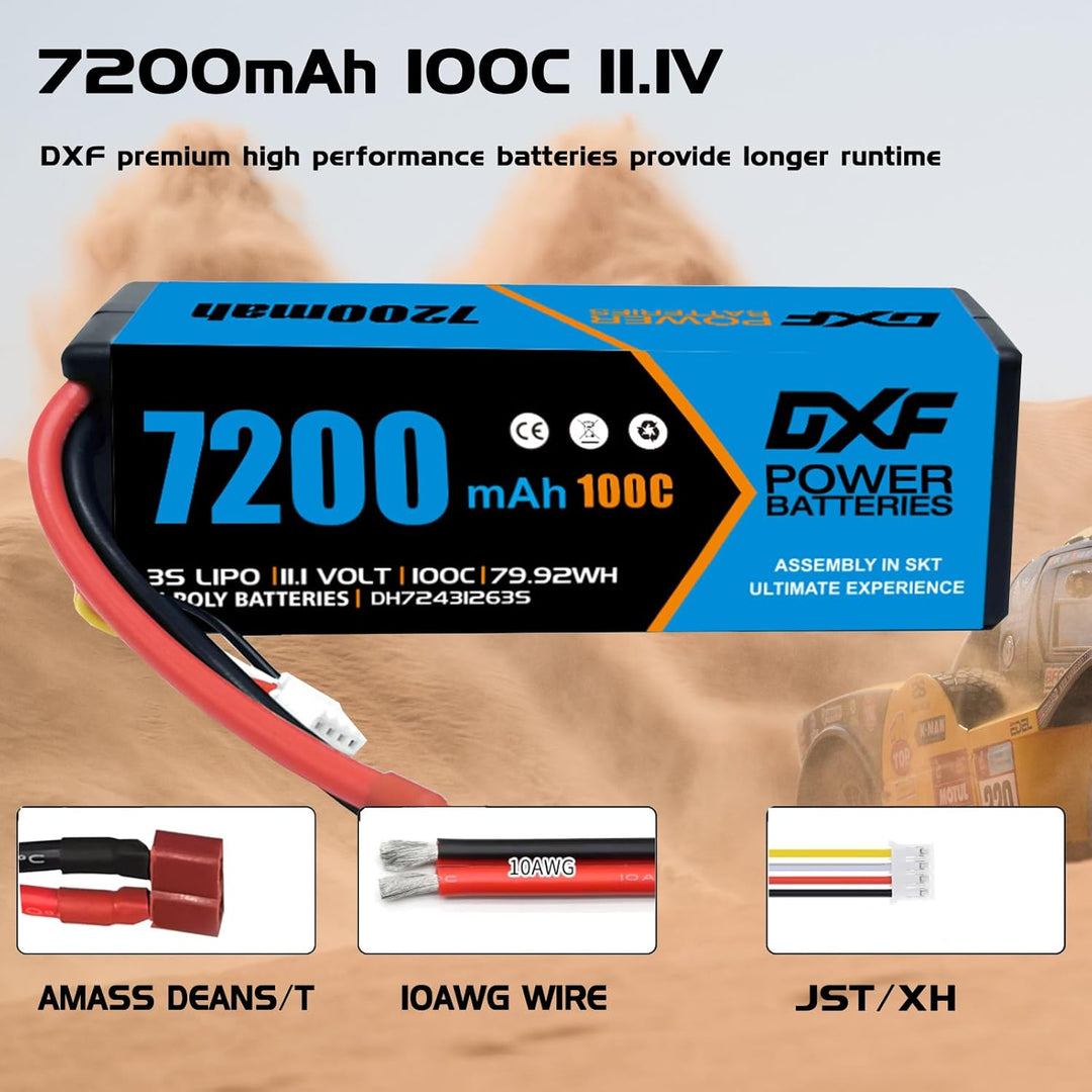 DXF 3S Lipo Akku 6750mAh 11,1V 100C 3S Hard Case mit T-Anschluss für FPV Racing Drohnen Hubschrauber