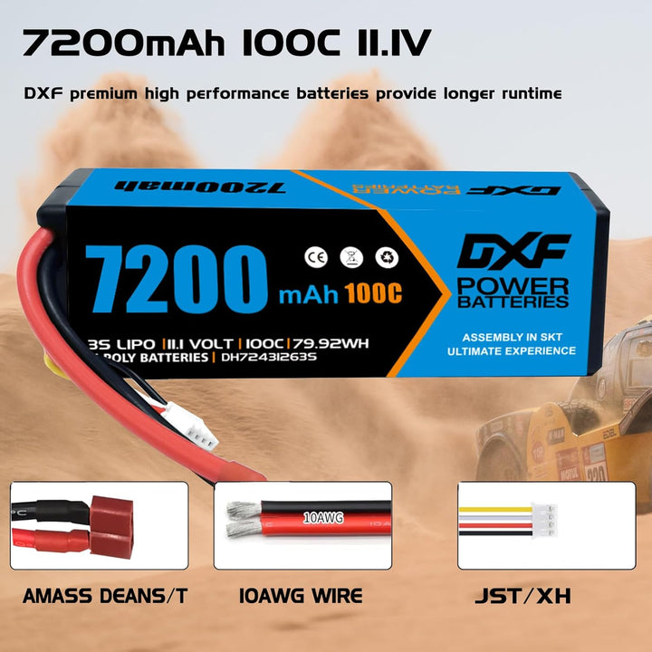 DXF 3S Lipo Akku 6750mAh 11,1V 100C 3S Hard Case mit T-Anschluss für FPV Racing Drohnen Hubschrauber