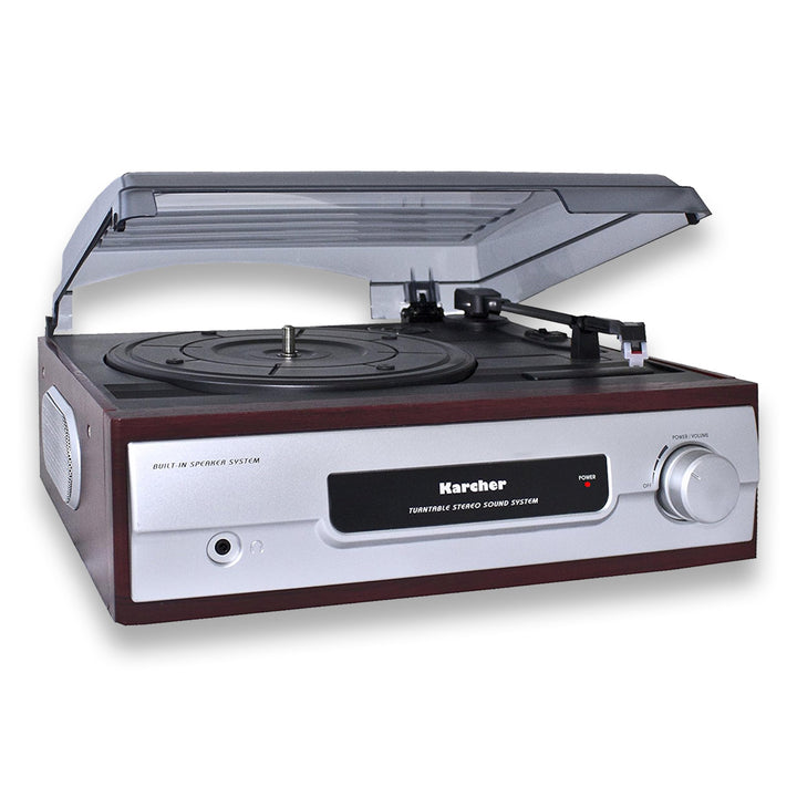 Karcher Plattenspieler mit eingebauten Stereo-Lautsprechern, Vinyl Schallplattenspieler, Line Out, K