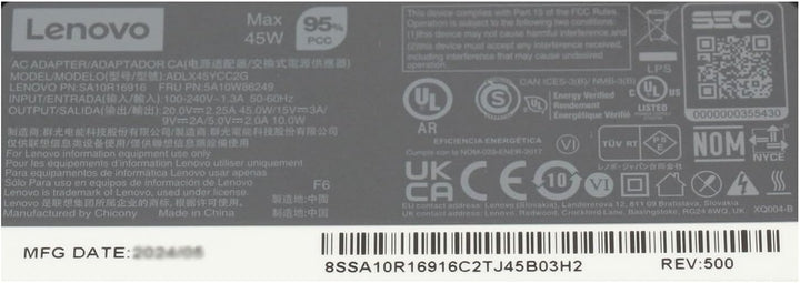 Lenovo 00HM664 Original USB-C Netzteil 45 Watt für ThinkPad X1 Tablet Gen 2 (20H/20J/20K), X1 Yoga G