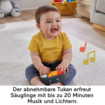 Fisher-Price Hüpf-Leopard Jumperoo - Spielcenter mit Wippe, 360 Grad Sitz, Abnehmbarer Tukan, höhenv