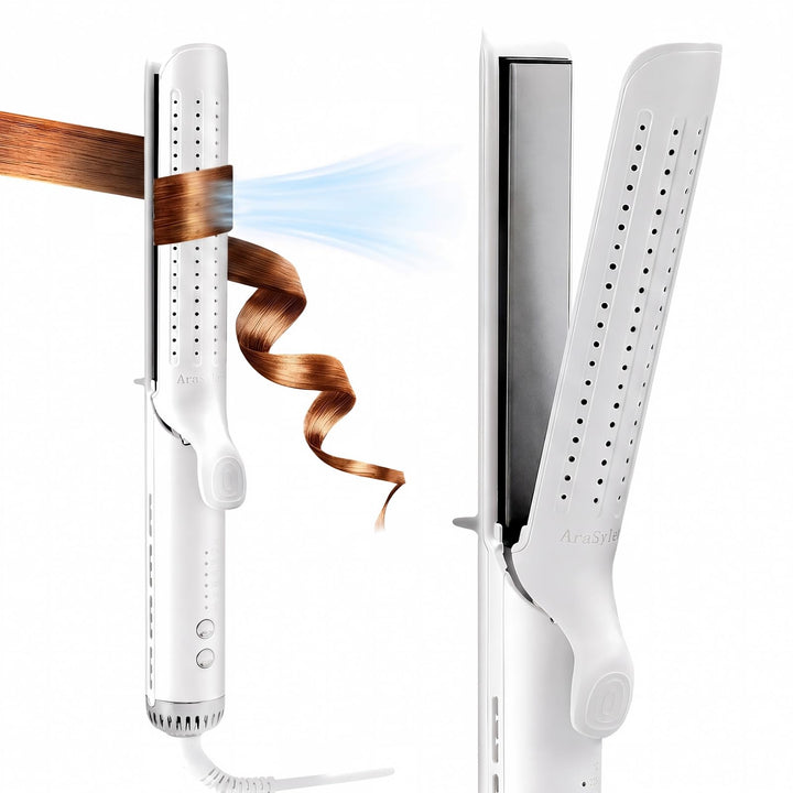Glätteisen Locken und Glätten, 2-in-1 Haarglätter und Lockenstab mit Lüftungsschlitz, Haarglätter mi