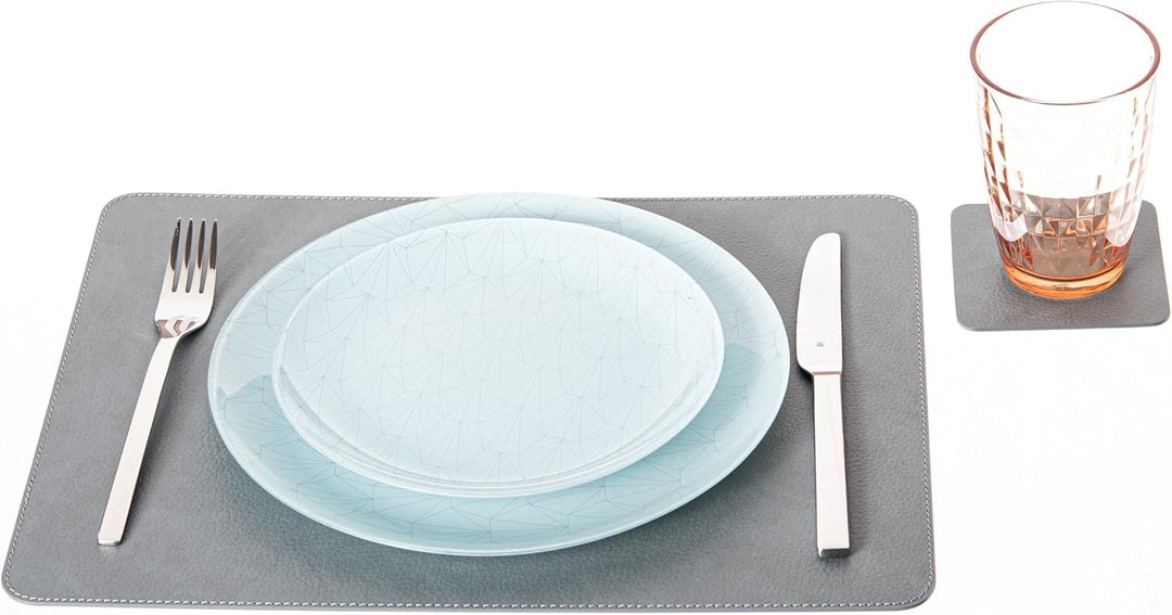 Nikalaz Platzsets und Untersetzer aus Recyceltem Leder Tisch-Sets, 2 Stück Tischsets, Platzdeckchen