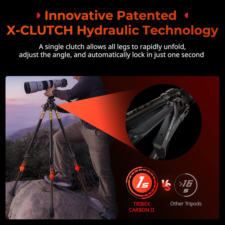 SMALLRIG x Potato Jet Tribex Hydraulisches Carbonfaser-Stativ Tripod, Schnell Ausziehbares Kamera-Vi