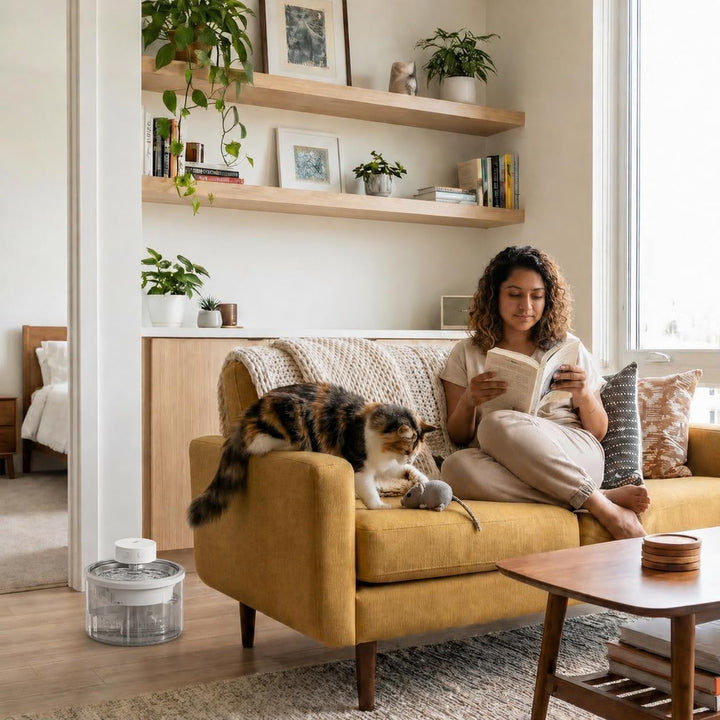 Katzenbrunnen Kabellos,3 L Trinkbrunnen für Katze Kabellos mit Bewegungsmelder,Katzenbrunnen Kabello