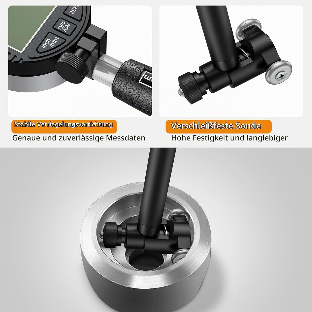 Neoteck Bohrungslehre Messuhr Set 50-160 mm Innendurchmesser Messuhr Aluminiumlegierung Hohe Präzisi