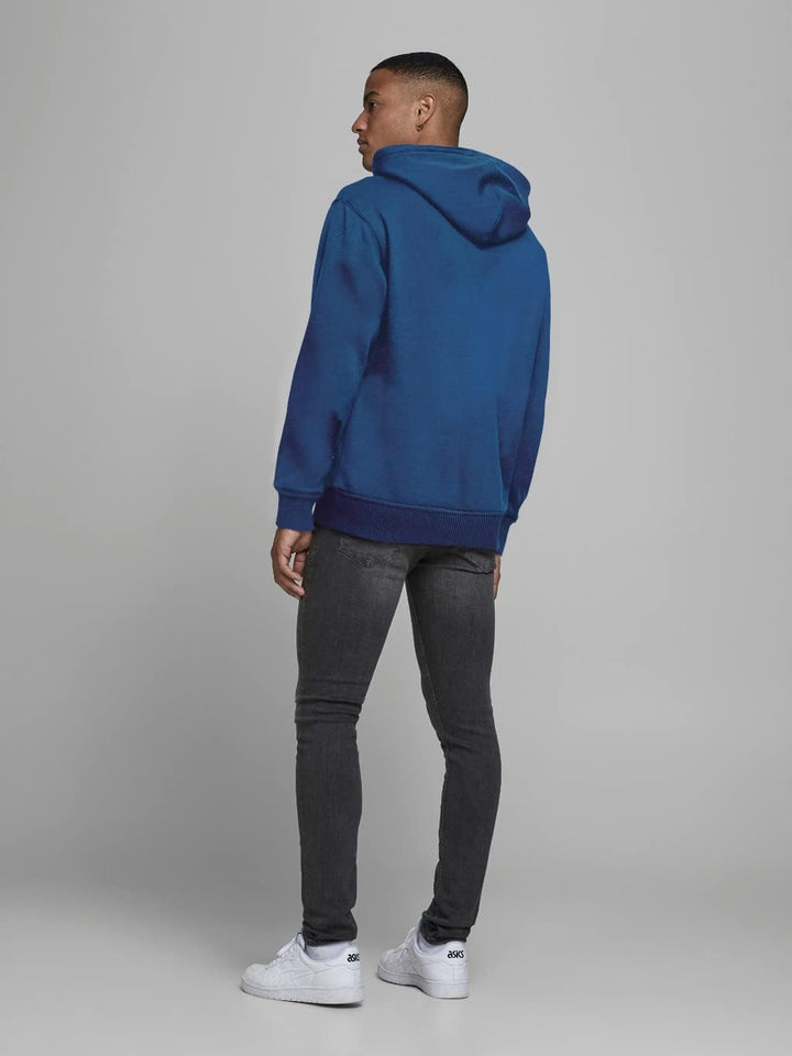 JACK & JONES Herren Soft Sweat Hood Kapuzenpullover, Bequemer Pullover für Männer XS Blau (Bright Co