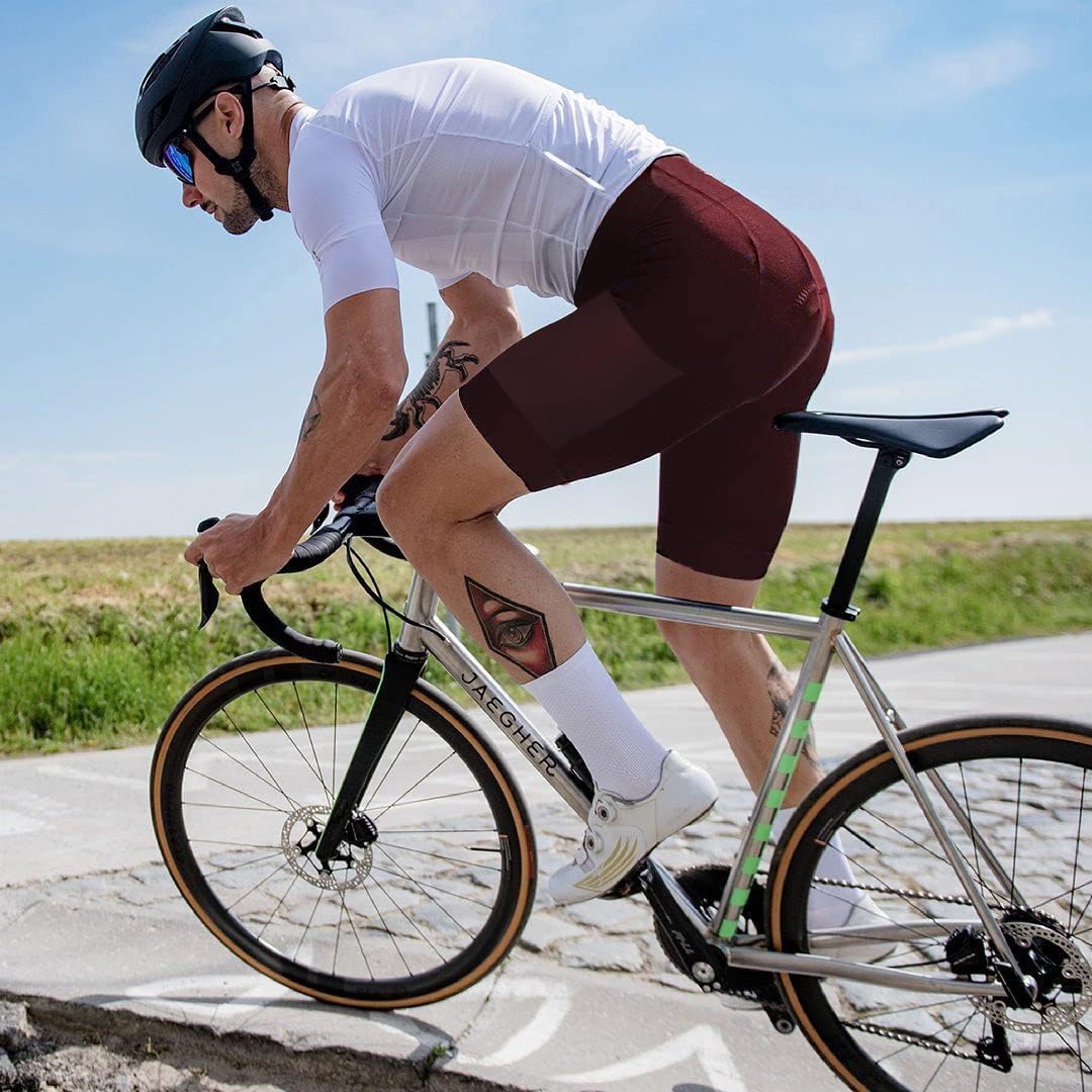 Lo.gas Herren Radfahren Bib Shorts, Radfahren Shorts für Männer Gel gepolstert mit Taschen, Road Sho