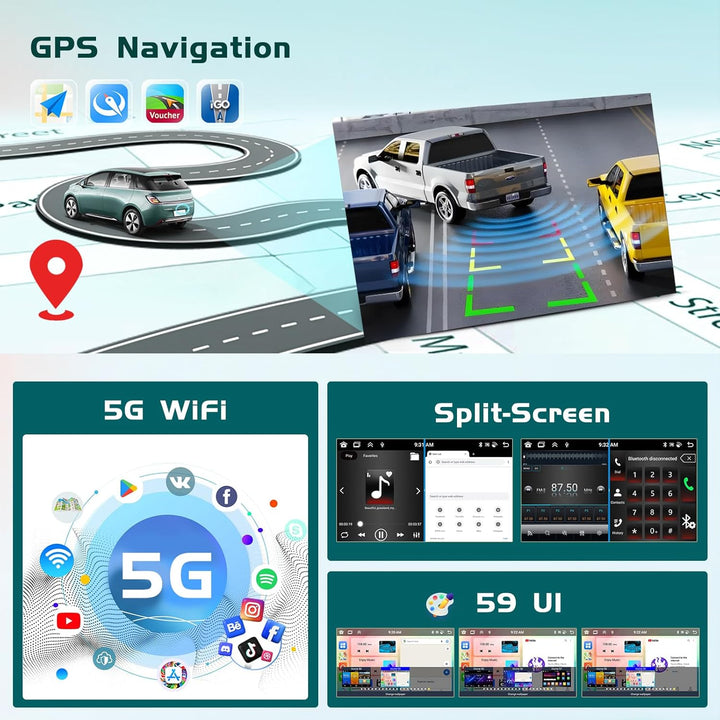 8Core/6+128G DSP Hikity Android 15 Autoradio für FIAT 500L 2013 2014 2015 2016 2017,7-Zoll Touchscre