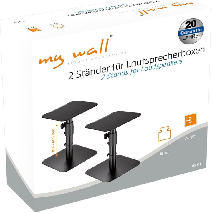 mywall Tischhalterung HS31L Universelle Lautsprecher Tischhalterung, Neigbar +/-15° mit Einer Belast