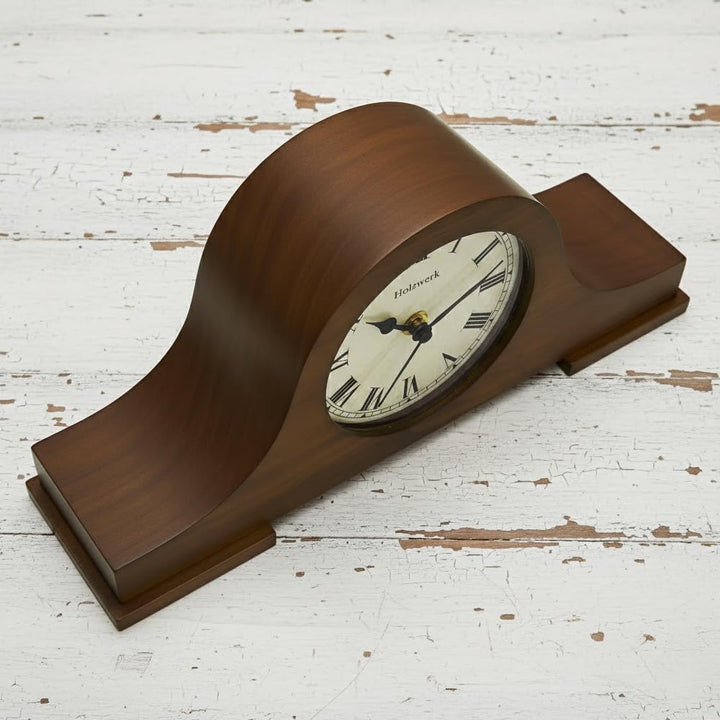 Holzwerk Holz Vintage Rustikal Retro Design Tischuhr Braun Traditionelle Tisch Uhr Elegante Holztisc