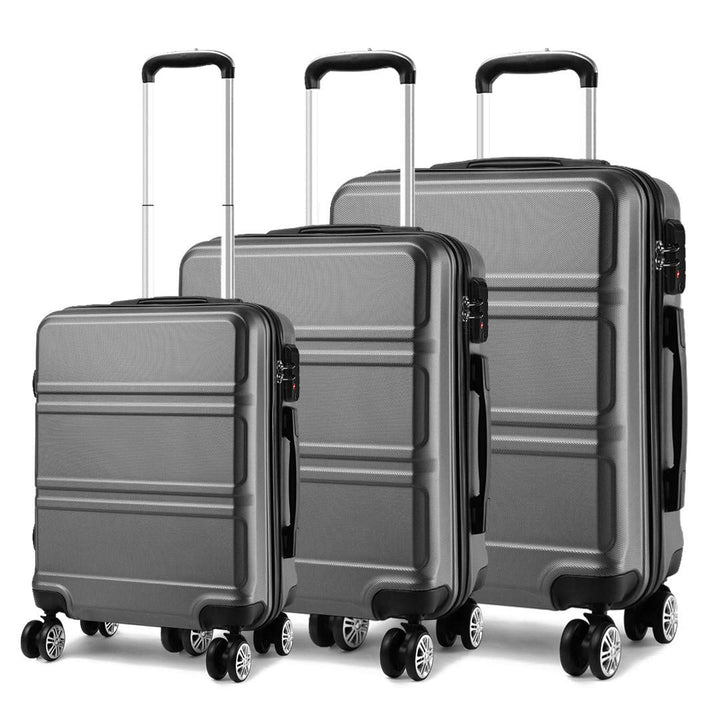 Kono ABS Kabinenkoffer, Hartschale, leicht, 55 cm, Handgepäck mit TSA-Schloss 38 l Grau, Grau