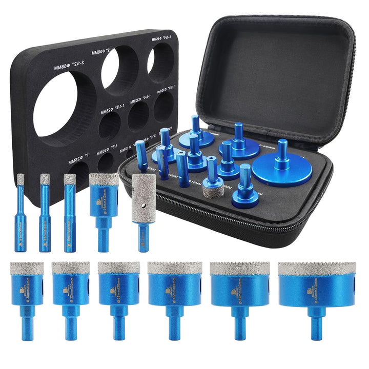 Diamantbohrer Fliesenbohrer Set - BRSCHNITT Diamantbohrer Diamant Fingerfräser für Keramik, Granit,