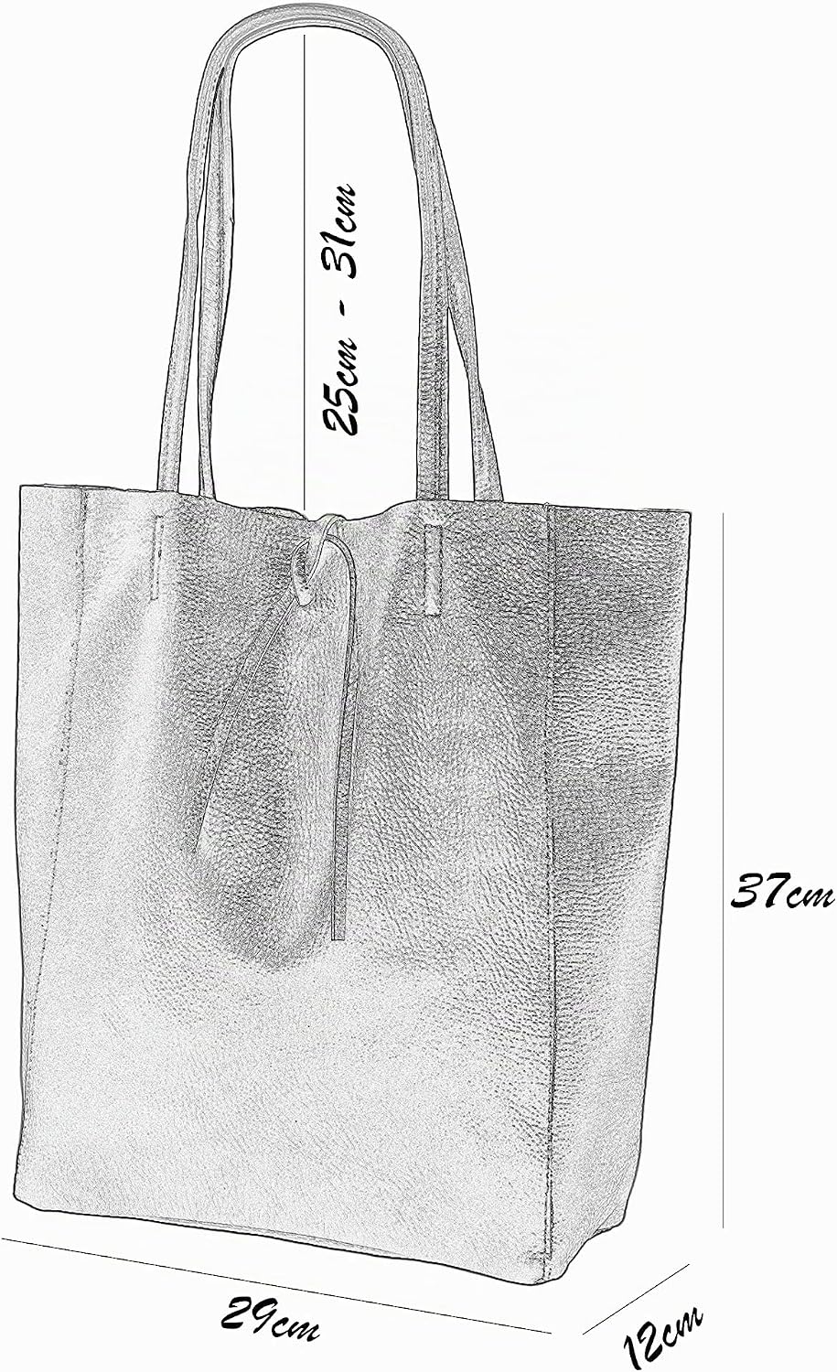 SH Leder ® Damen Echt Rindleder Shopper mit Innentasche in vielen Farben Schultertasche Henkeltasche