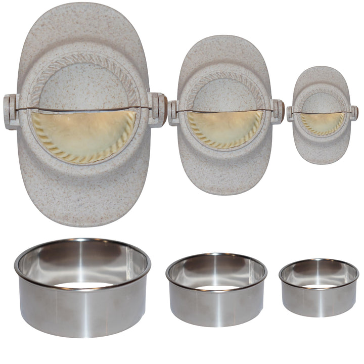 Bergduft Dumpling Maker Set 7-teilig – Teigtaschenformer & Ravioli Former aus Kunststoff mit Edelsta