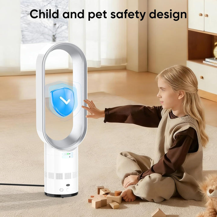 Rotorloser Ventilator,mit Fernbedienung, LED Display, 10 Geschwindigkeiten,Turmventilator sehr leise