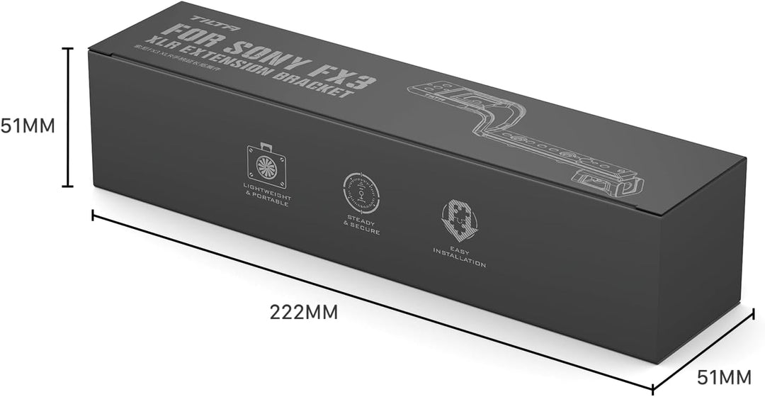 Tilta XLR-Verlängerungshalterung, kompatibel mit Sony FX3 mit 1/4-Zoll-Inbusschlüssel, sichere Verbi