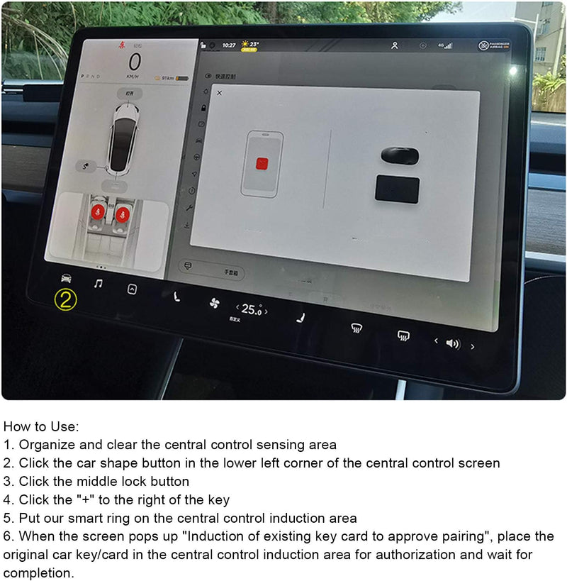 Auto Smart Key, Carbon Keyless Entry Smart Finger Card Schlüssel Ring Schlüsselgehäuse Schlüsselring