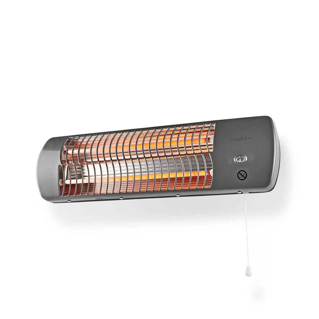 Nedis HTBA10GY Badezimmer-Heizung - 1200 W - Verstellbares Thermostat - 2 Wärme Modes - X4 - Grau