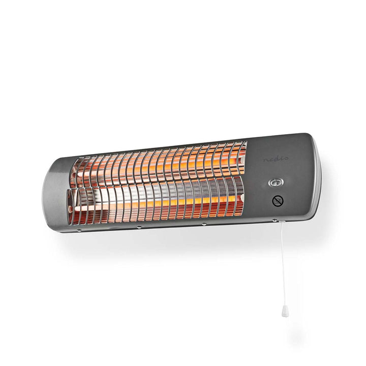Nedis HTBA10GY Badezimmer-Heizung - 1200 W - Verstellbares Thermostat - 2 Wärme Modes - X4 - Grau