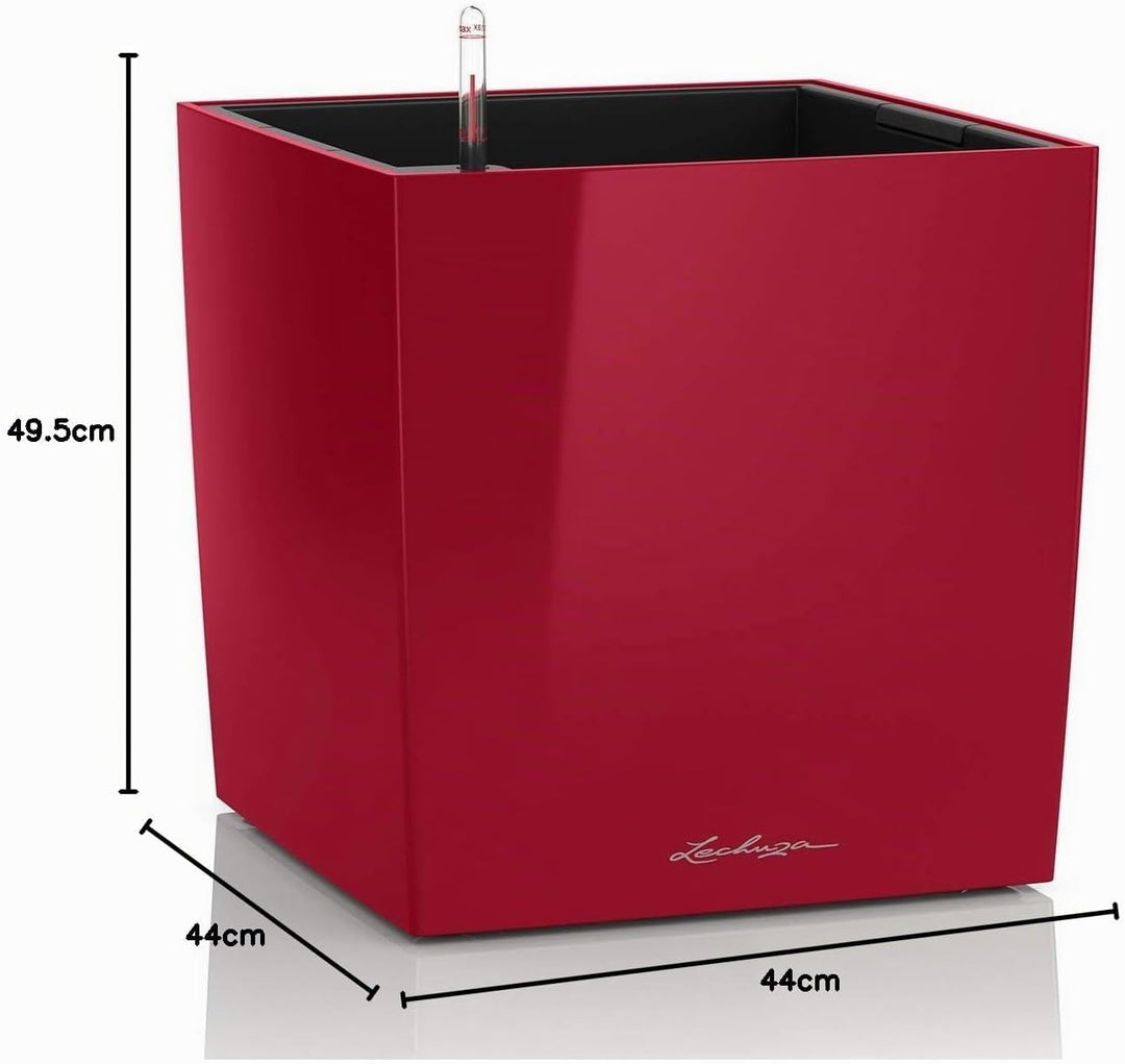 LECHUZA CUBE Premium 50 scarlet rot hochglanz 16567 49x49x49.5 cm Scarlet Rot Hochglanz, 49x49x49.5