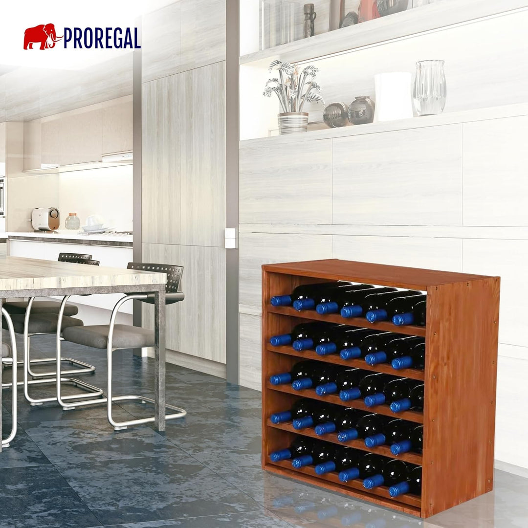 PROREGAL Modulares Weinregal VINCELLAR MOD | HxBxT 60x60x30cm | Standard Modul für 30 Flaschen | Mas