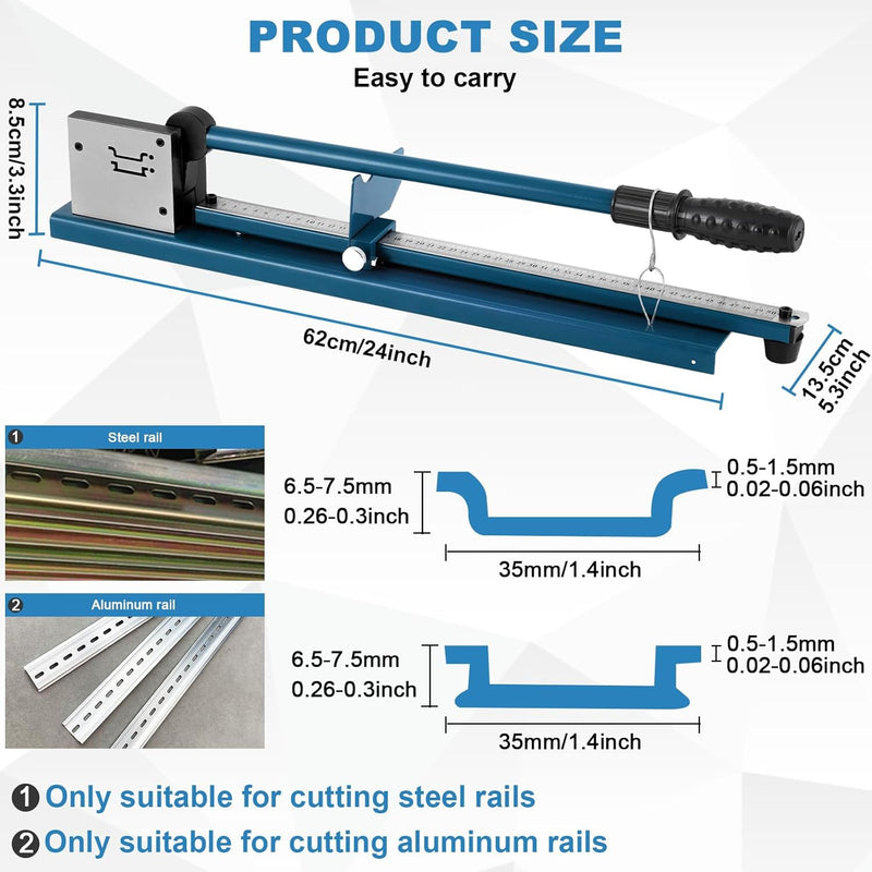 MXBAOHENG DIN-Schienenschneider din rail cutter Doppelloch-Schienen-Schneidemaschine mit Lineal zum