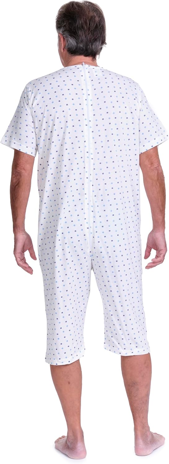 Inkontinenz-Pyjama mit Reissverschluss am Rücken - 9012/5 - Für ältere Menschen, Alzheimer oder Alte