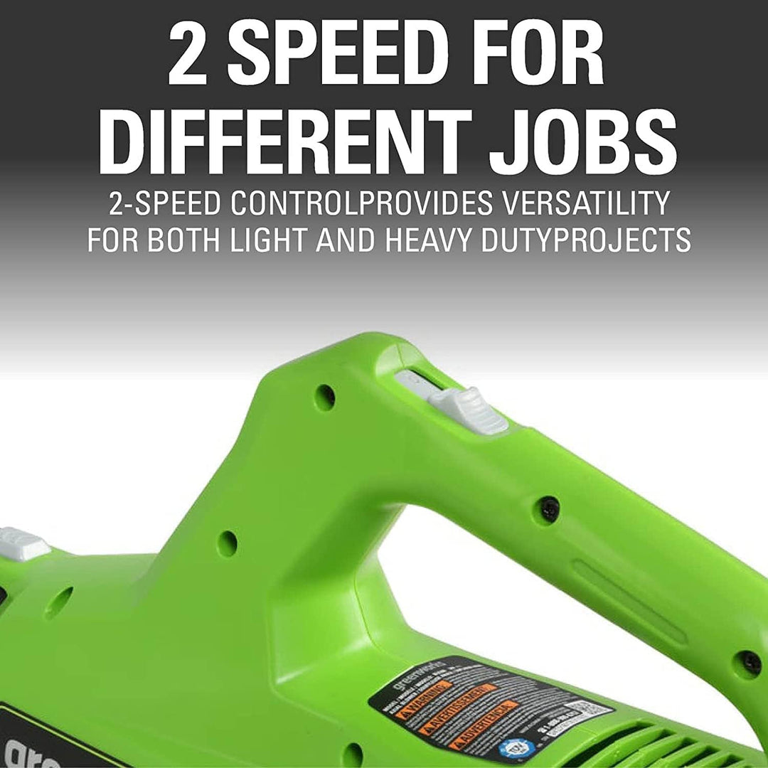 Greenworks Axial Akku Laubbläser (Li-Ion 24V 531m³/h Luftgeschwindigkeit，531m³/h Luftvolumen leistun