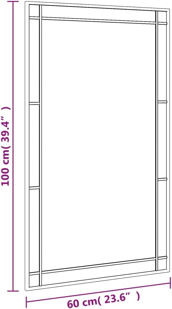 vidaXL Wandspiegel, Hängend Rechteckig Spiegel Badspiegel, Fensterspiegel für Badezimmer Wohnzimmer,