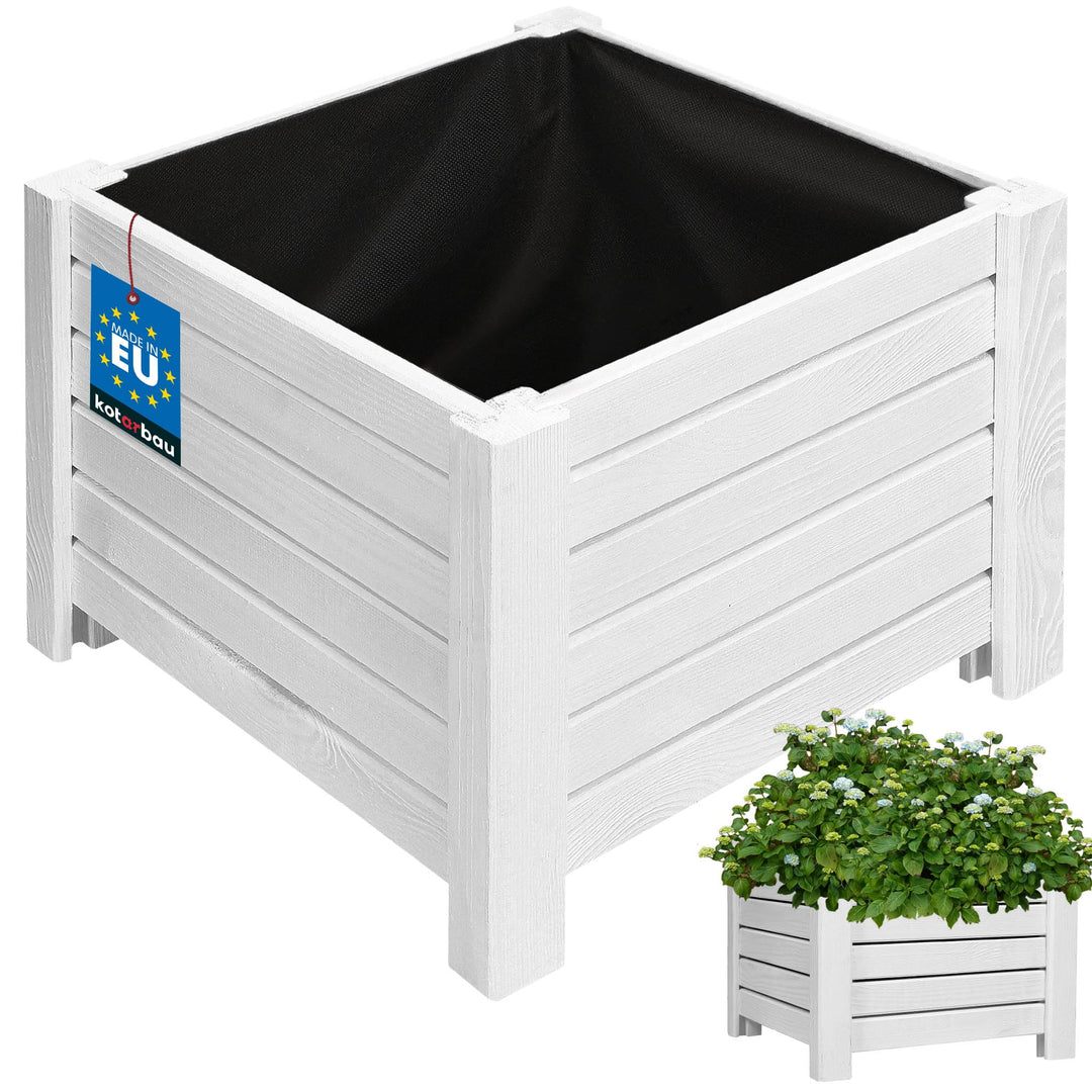 KOTARBAU® Blumenkasten - 38 x 38 x 30 cm - Pflanzkasten mit Vlies - Pflanzkübel gross aussen - Balko