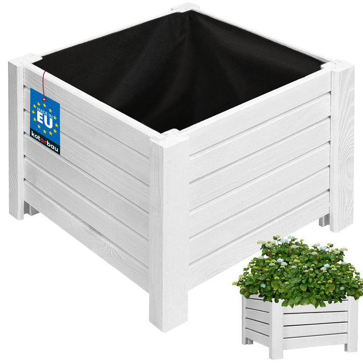 KOTARBAU® Blumenkasten - 38 x 38 x 30 cm - Pflanzkasten mit Vlies - Pflanzkübel gross aussen - Balko