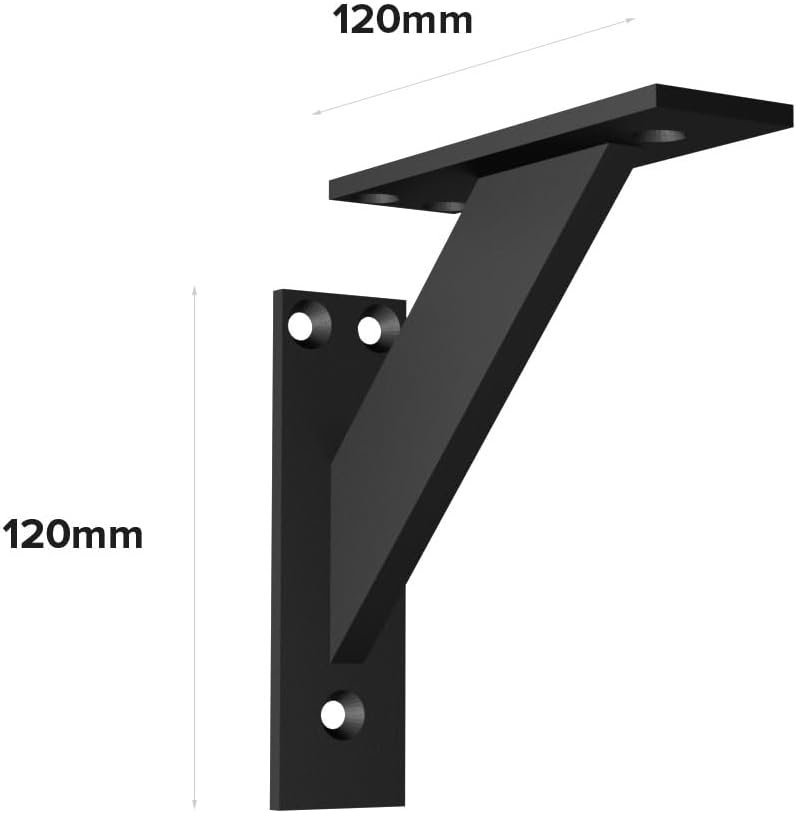 Alusfera Regalhalterung - Dekorative Regalwinkel - Regalhalter 120 mm - Wandregal Halterung - Langle