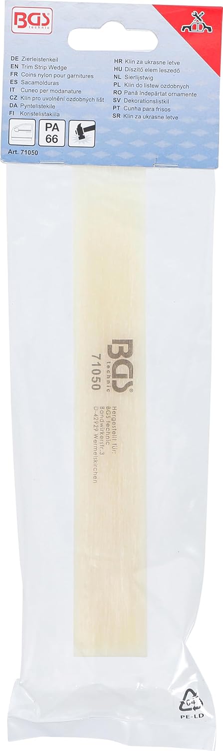 BGS 71050 | Zierleistenkeil | Nylon | 185 x 25 mm | Montagekeil | Türleistenkeil | Demontagekeil | N