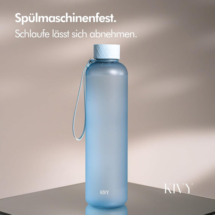 KIVY Trinkflasche 1l - Kohlensäure geeignet & Auslaufsicher - Für Sport, Schule & Büro - Sport Trink